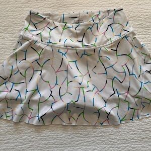 Athleta Ace Tennis Skort White Multicolor Patterned